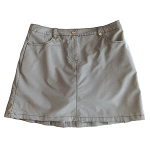 IBKUL Women's Size 14 Black/White Mini Check Casual Front Zip Golf Skort Pockets